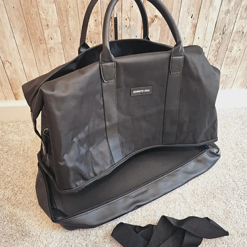 Kenneth Cole black duffel bag